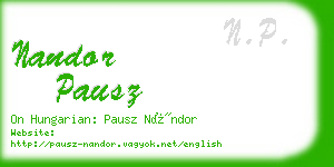 nandor pausz business card
